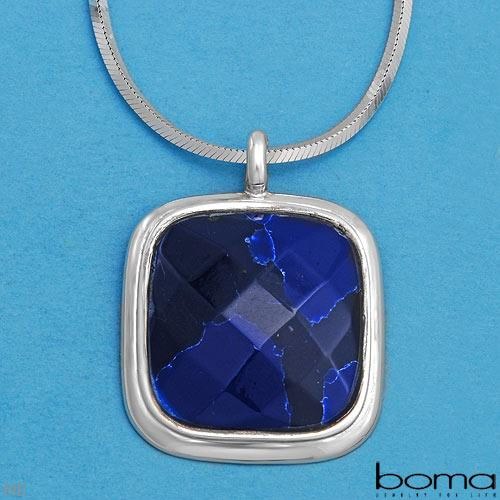 ELEGANT BLUE SODOLITE SOLID S/SILVER NECKLACE